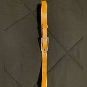 Genuine Leather Belt - Bling Buckle-Size S